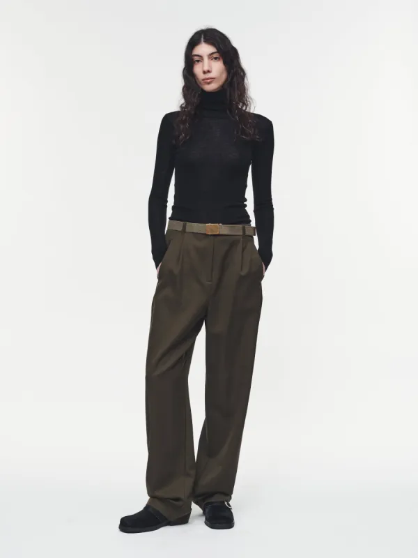 Slim Rib Turtleneck in Black sold by 6397