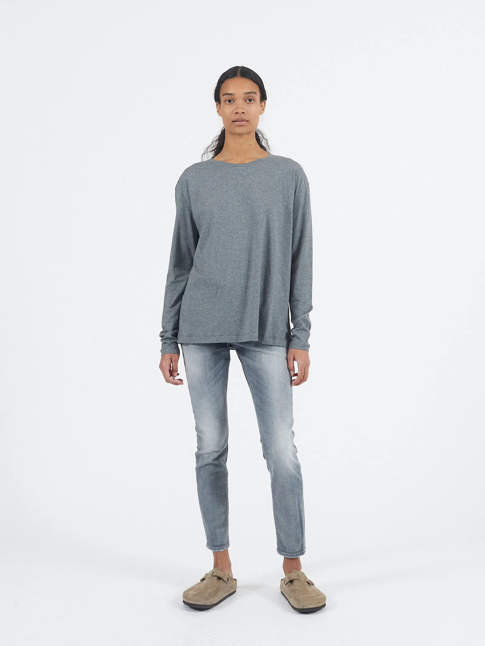 Yoke Tee in Grey Melange sold by 6397