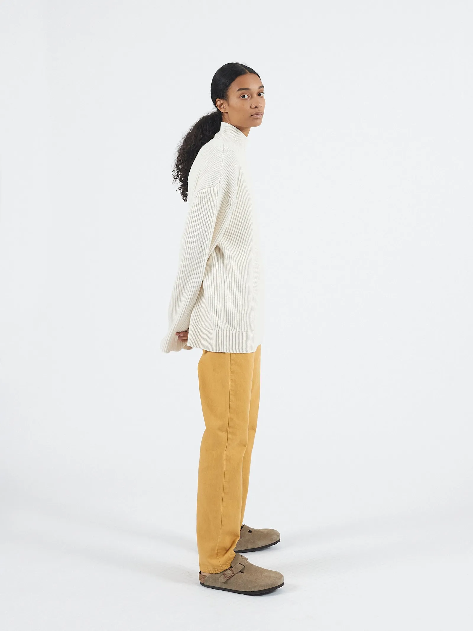 Cotton Cashmere Ribbed Mockneck in Ivory sold by 6397 product image thumbnail 2