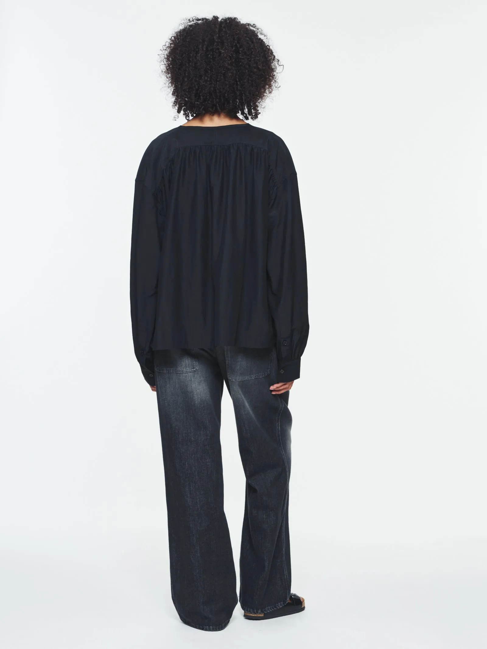 Gathered Neck Top in Black sold by 6397 product image thumbnail 3