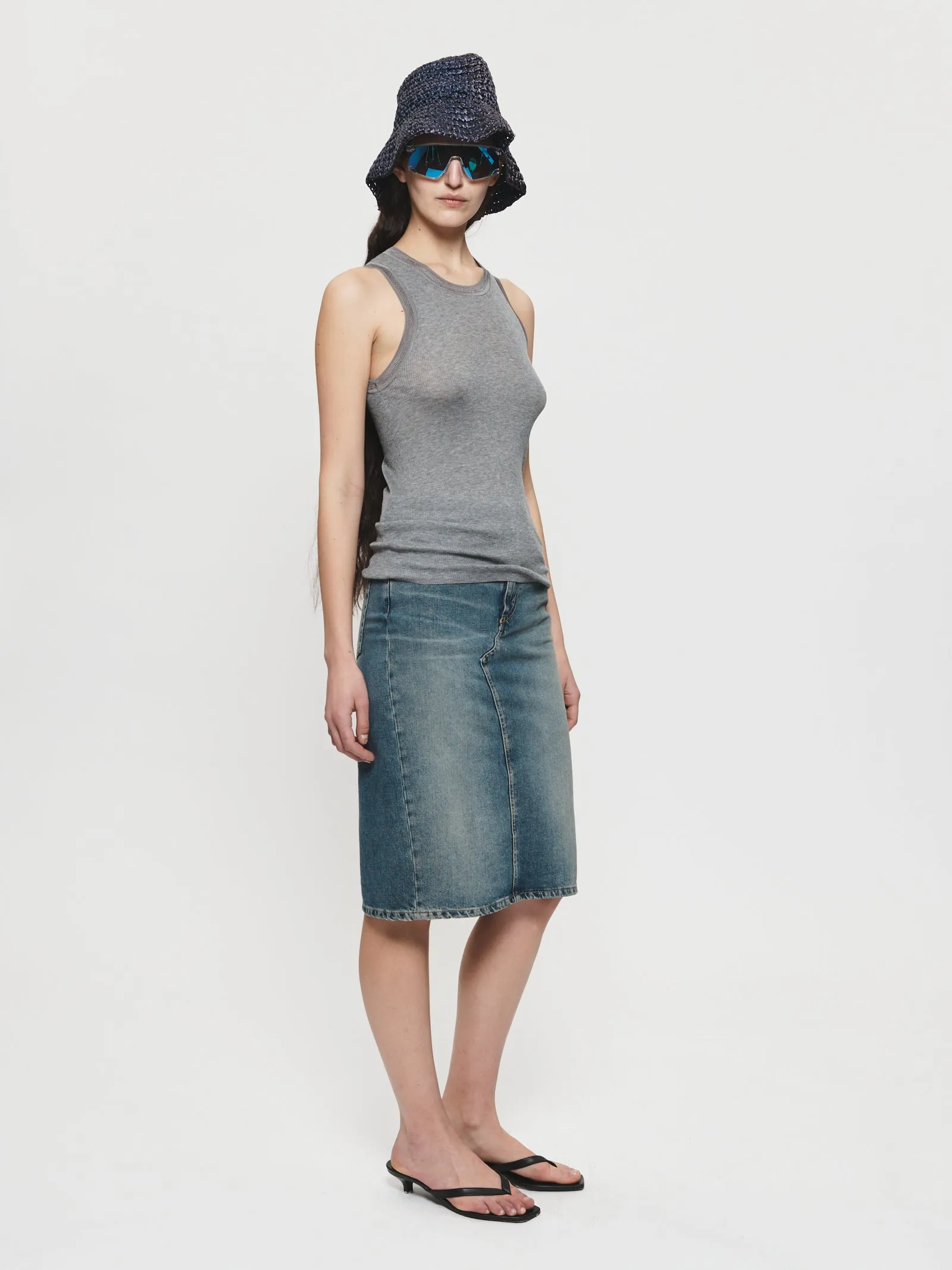 Denim Skirt Used Blue sold by 6397 product image thumbnail 2