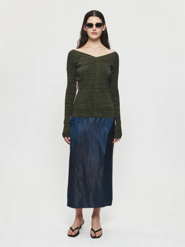 Ribbed Double-V Top Army Marl made by 6397