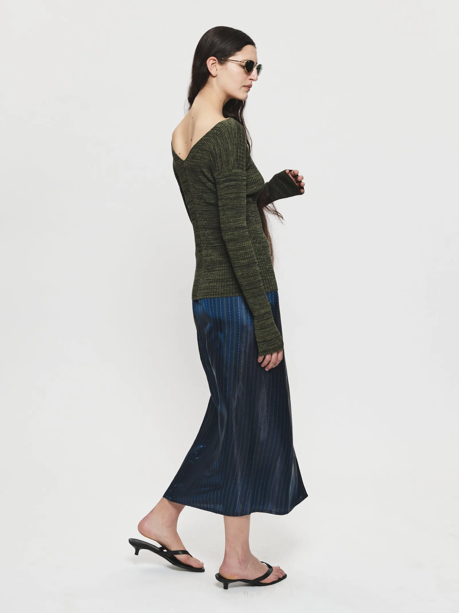 Ribbed Double-V Top Army Marl sold by 6397 product image thumbnail 2