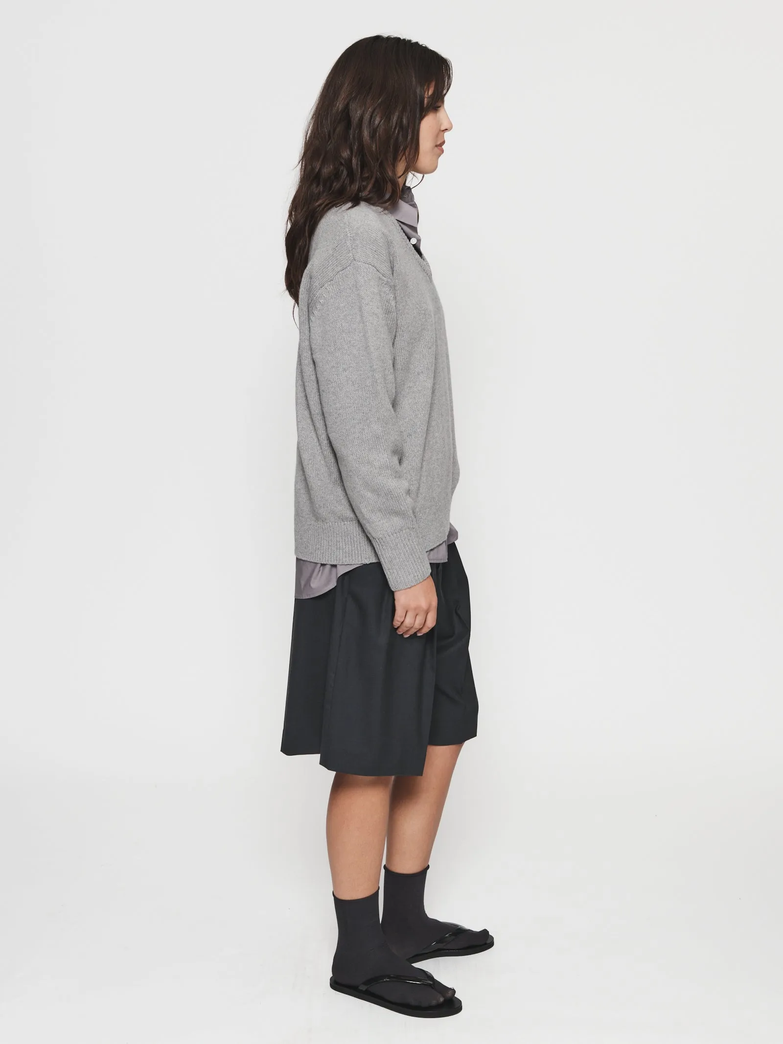Oversized V-Neck in Fog sold by 6397 product image thumbnail 2