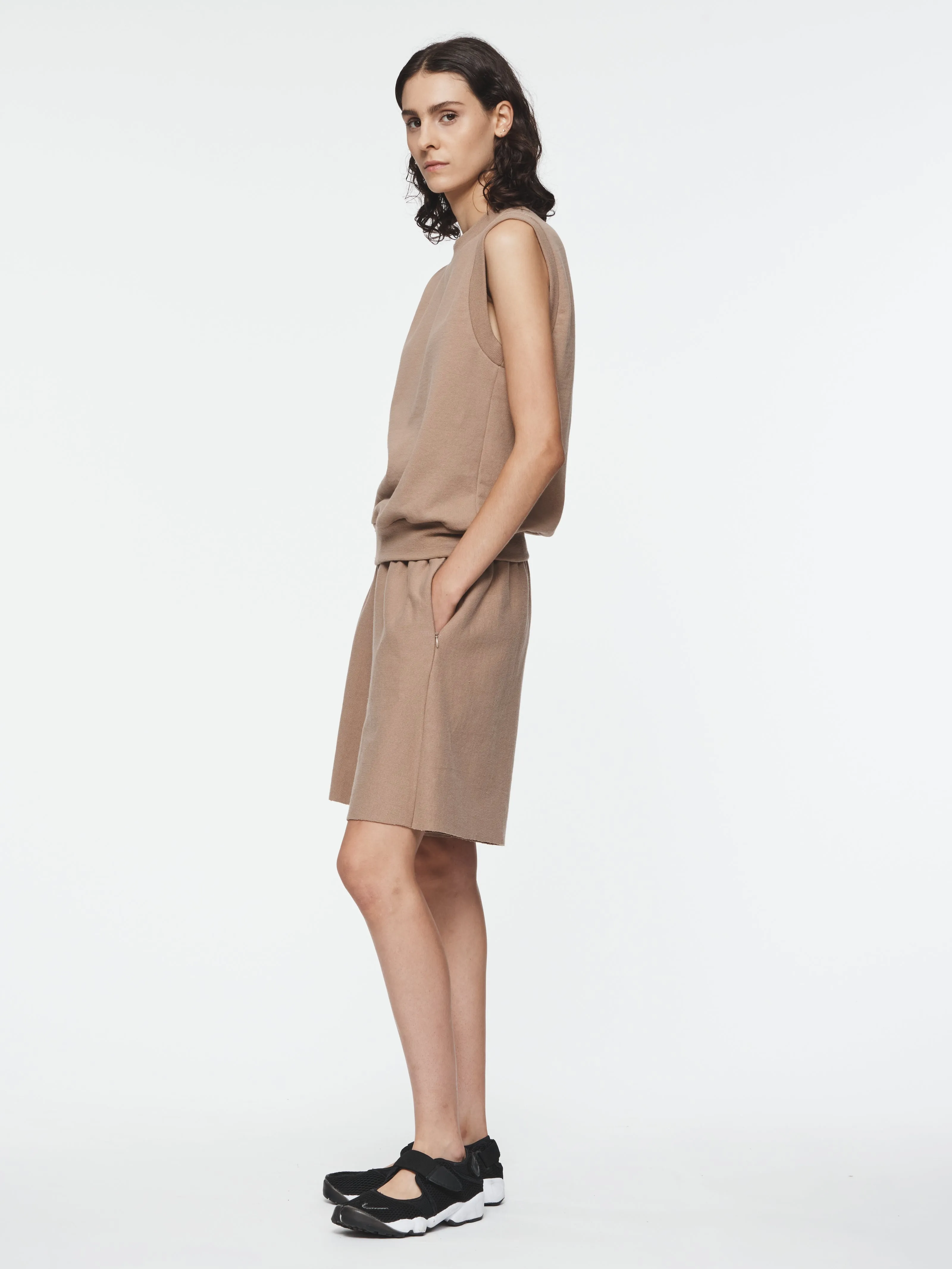 Cut Off Sweat Short in Camel sold by 6397 product image thumbnail 2