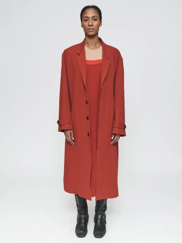 Washed Overcoat in Brick sold by 6397