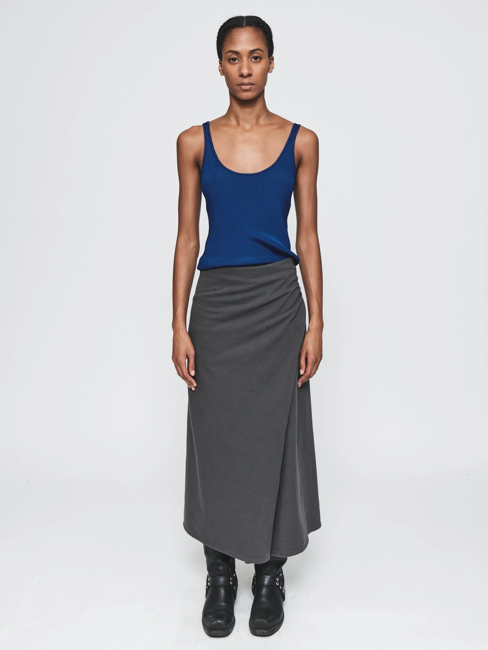 Draped Wrap Skirt in Washed Black sold by 6397 product image thumbnail 4