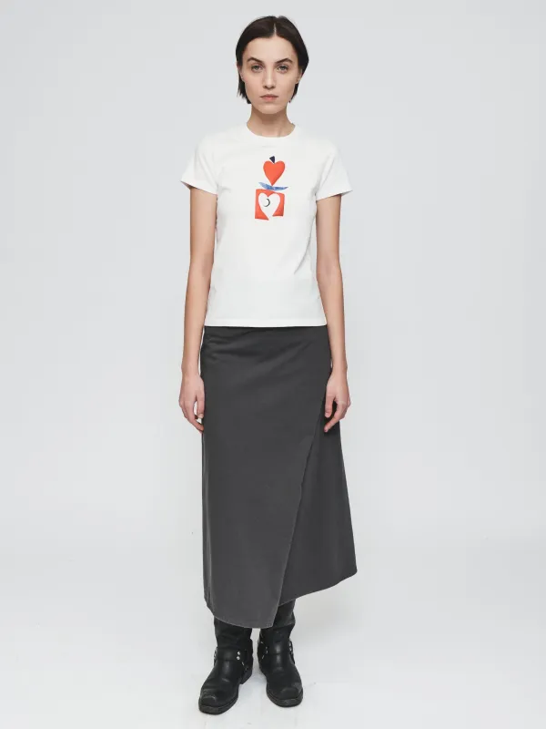 Draped Wrap Skirt in Washed Black sold by 6397