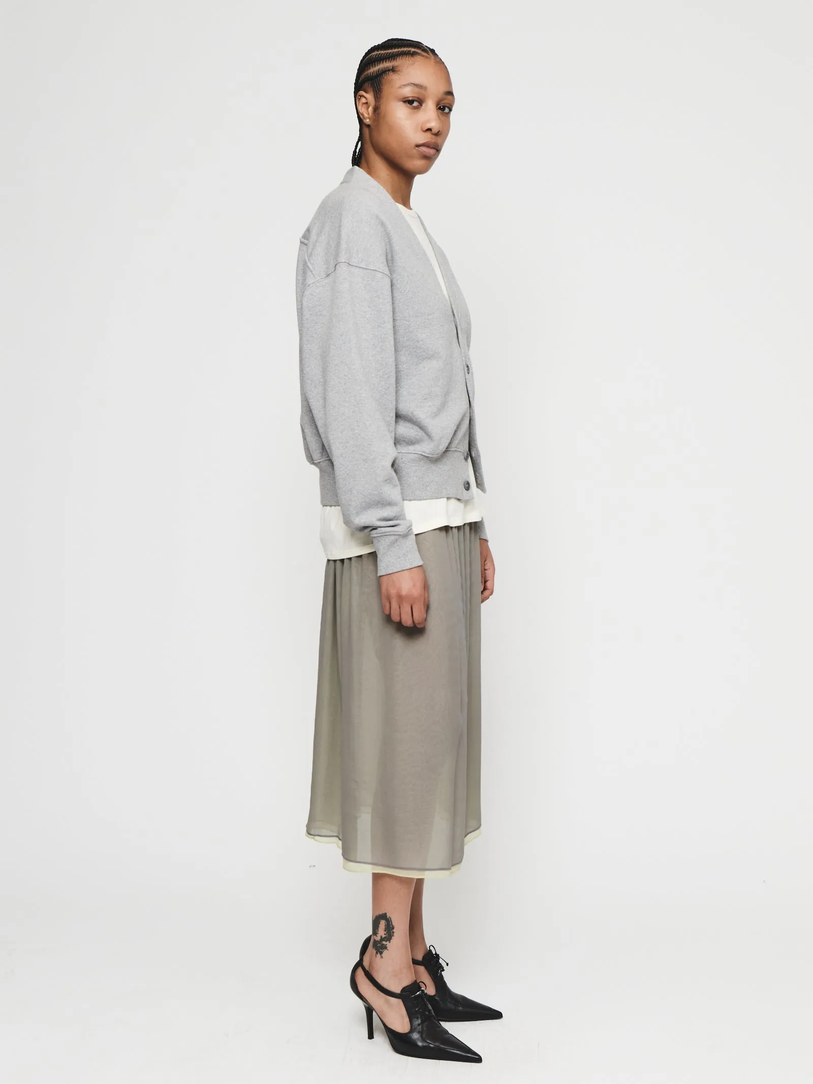 Sweatshirt Cardigan in Heather Grey sold by 6397 product image thumbnail 2