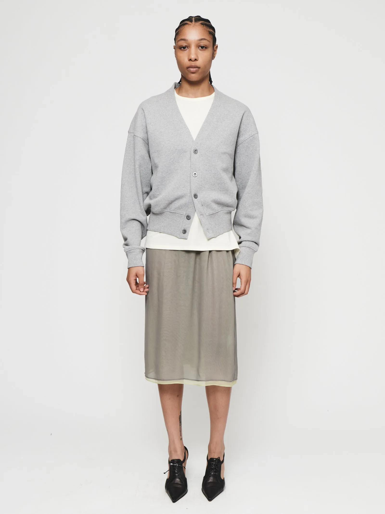 Sweatshirt Cardigan in Heather Grey sold by 6397