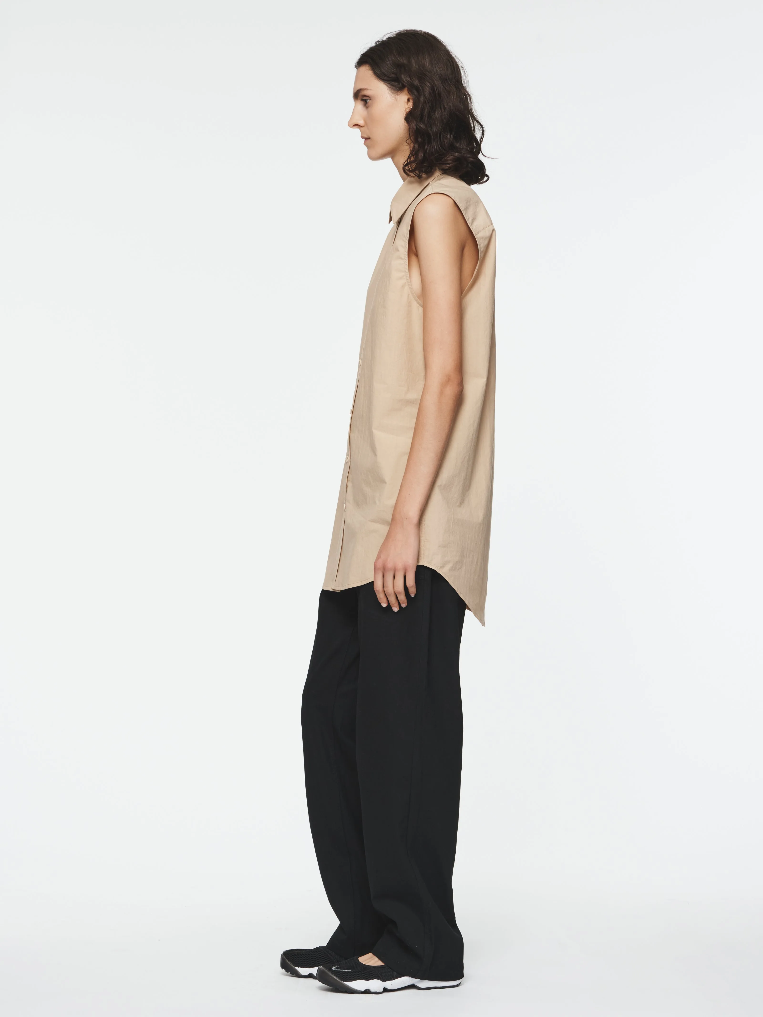Sleeveless Buttondown Shirt in Nude sold by 6397 product image thumbnail 2