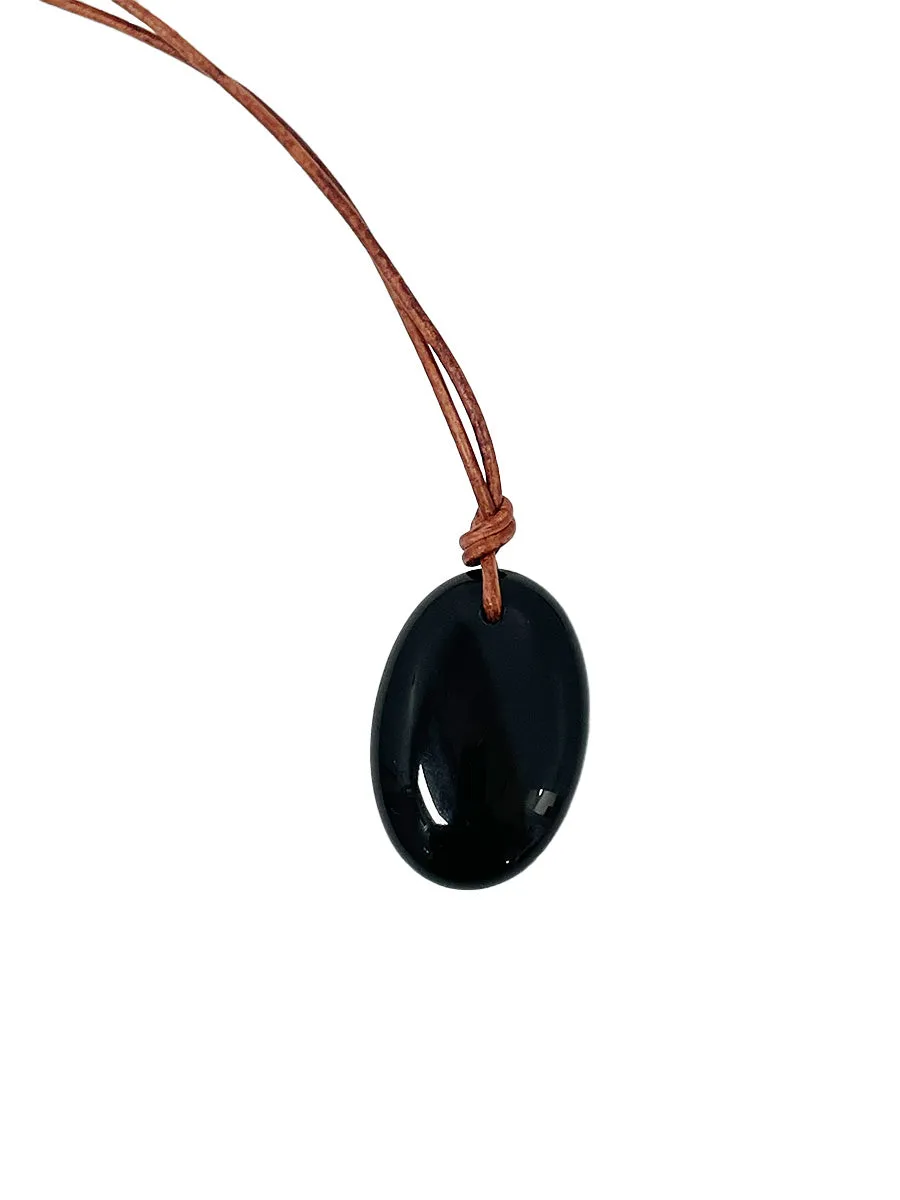 Black Obsidian on Leather Cord - Matthew Swope Jewelry sold by 6397 product image thumbnail 2
