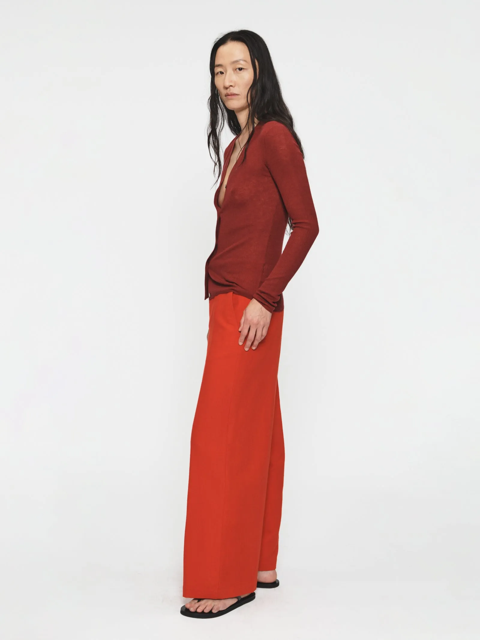 Skinny Rib V Cardigan Wine sold by 6397 product image thumbnail 2