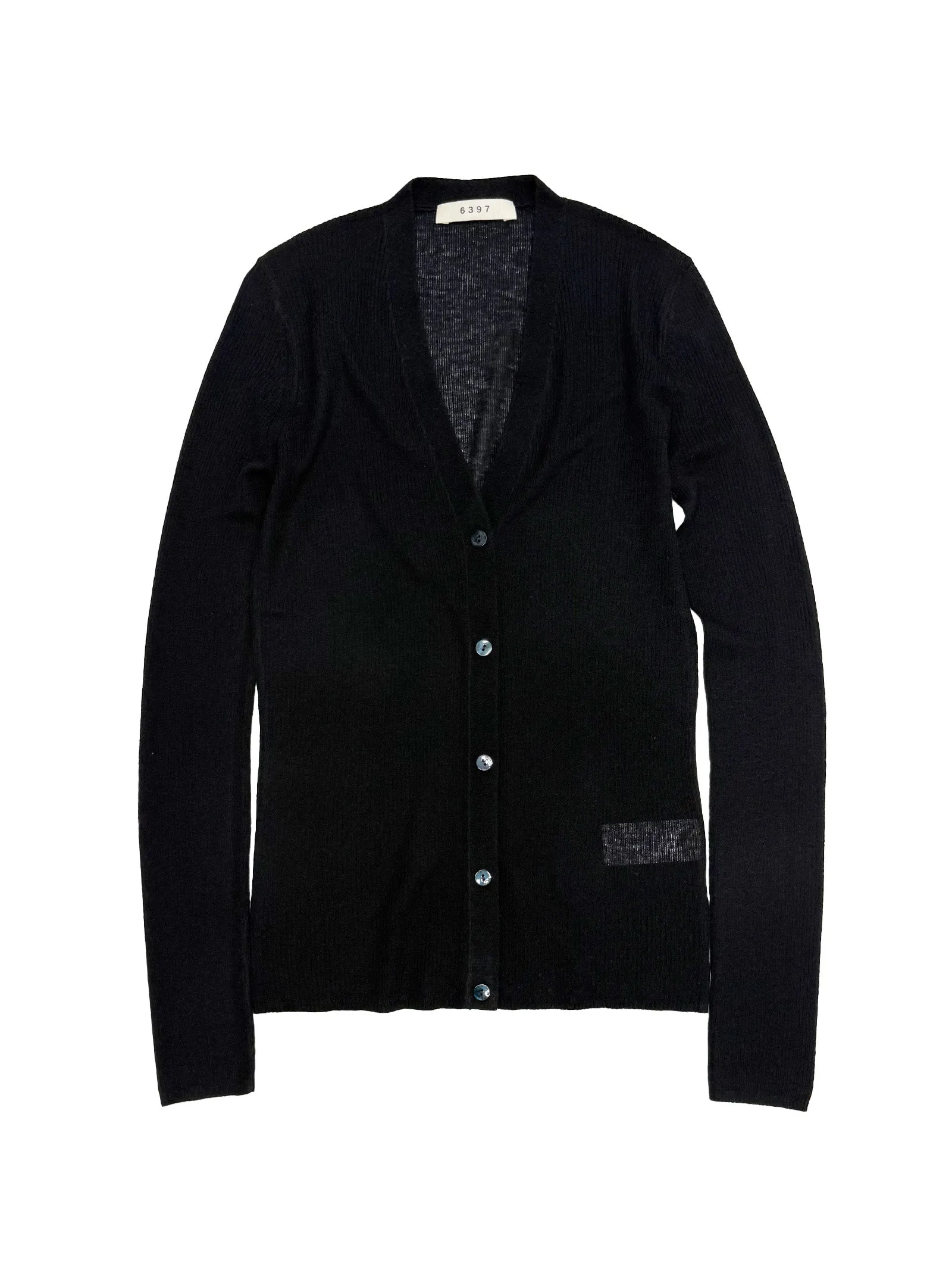 Skinny Rib V Cardigan Black sold by 6397 product image thumbnail 4