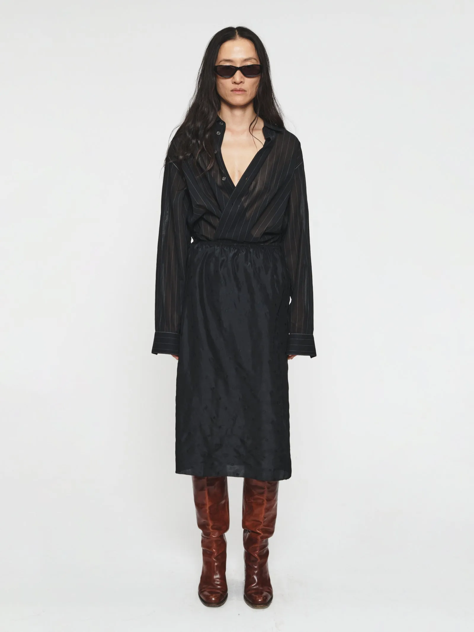 Embroidered Slip Skirt Black sold by 6397