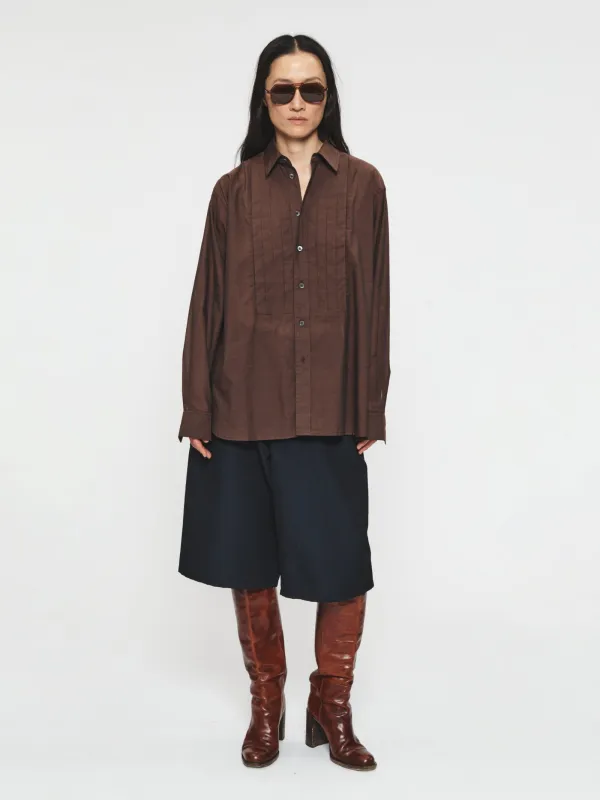 Pleated Frank Shirt Espresso sold by 6397