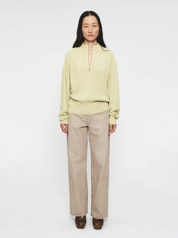Half Zip Saddle Sweater Chamomile sold by 6397