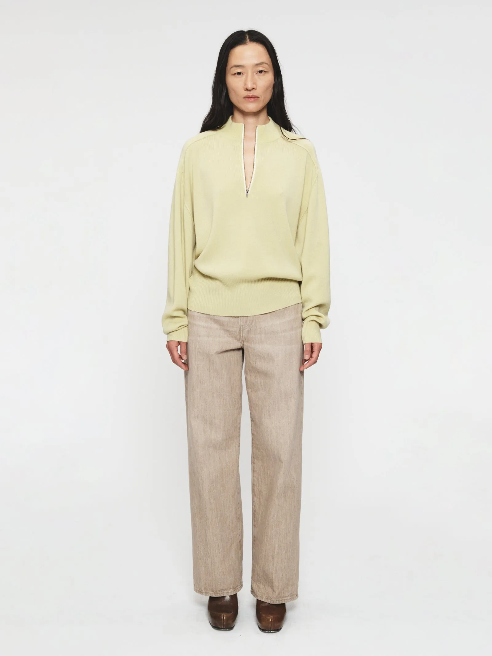 Half Zip Saddle Sweater Chamomile sold by 6397