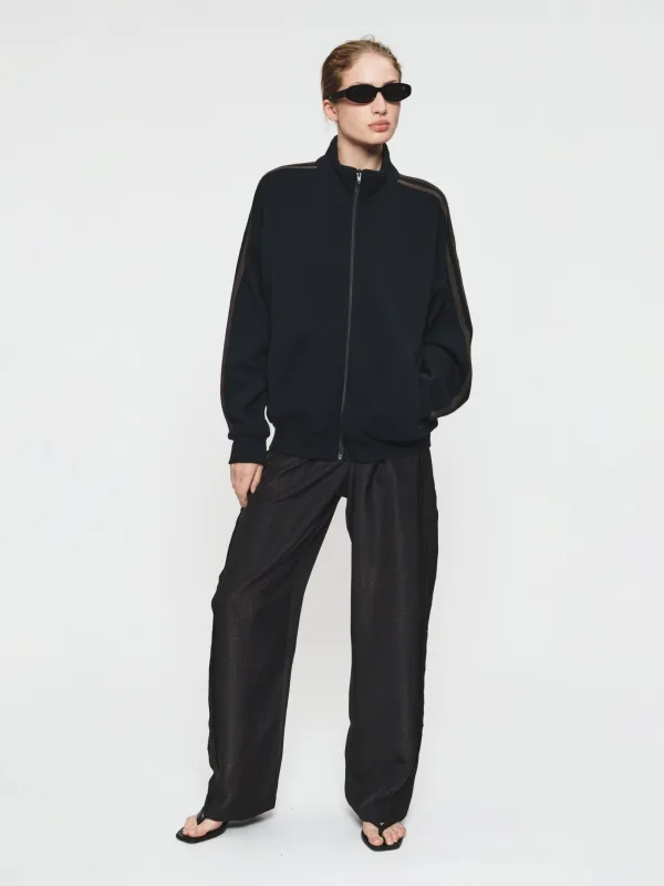 Fleecy Track Zip Up Black made by 6397