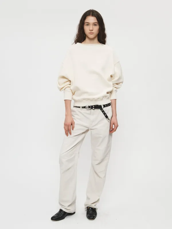 Knee Dart Trouser in Ivory sold by 6397