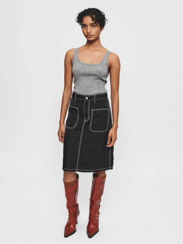 Variegated Rib Tank Grey Melange made by 6397