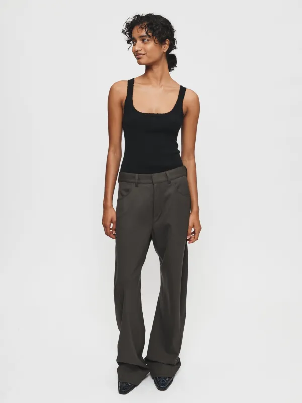 Variegated Rib Tank Black made by 6397