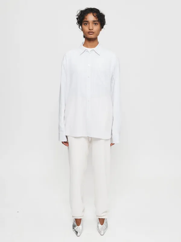 Ruched Biggie Shirt in Black Fine Stripe sold by 6397