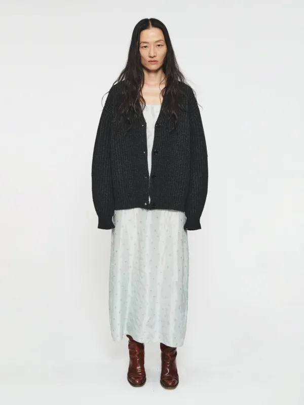 Fisherman Rib Cardigan Charcoal sold by 6397