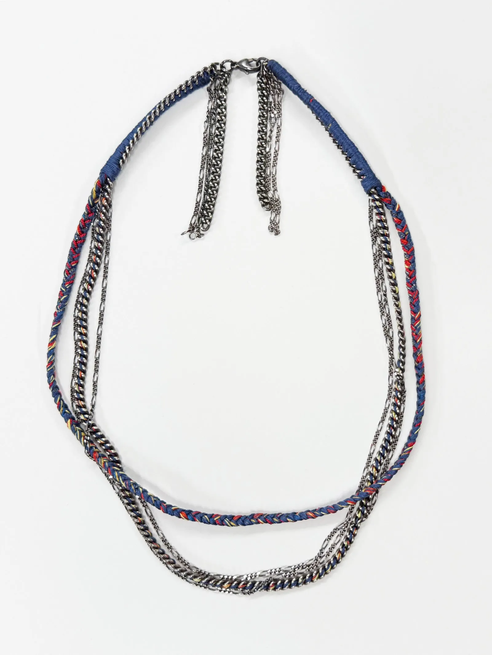 6397 X Alyssa Norton Oxidized Sterling Embroidered Chains Necklace sold by 6397