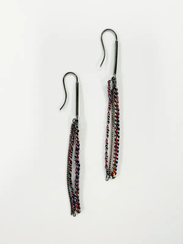 6397 x Alyssa Norton Multi-Color Silk Embroidered Chain Earrings made by 6397