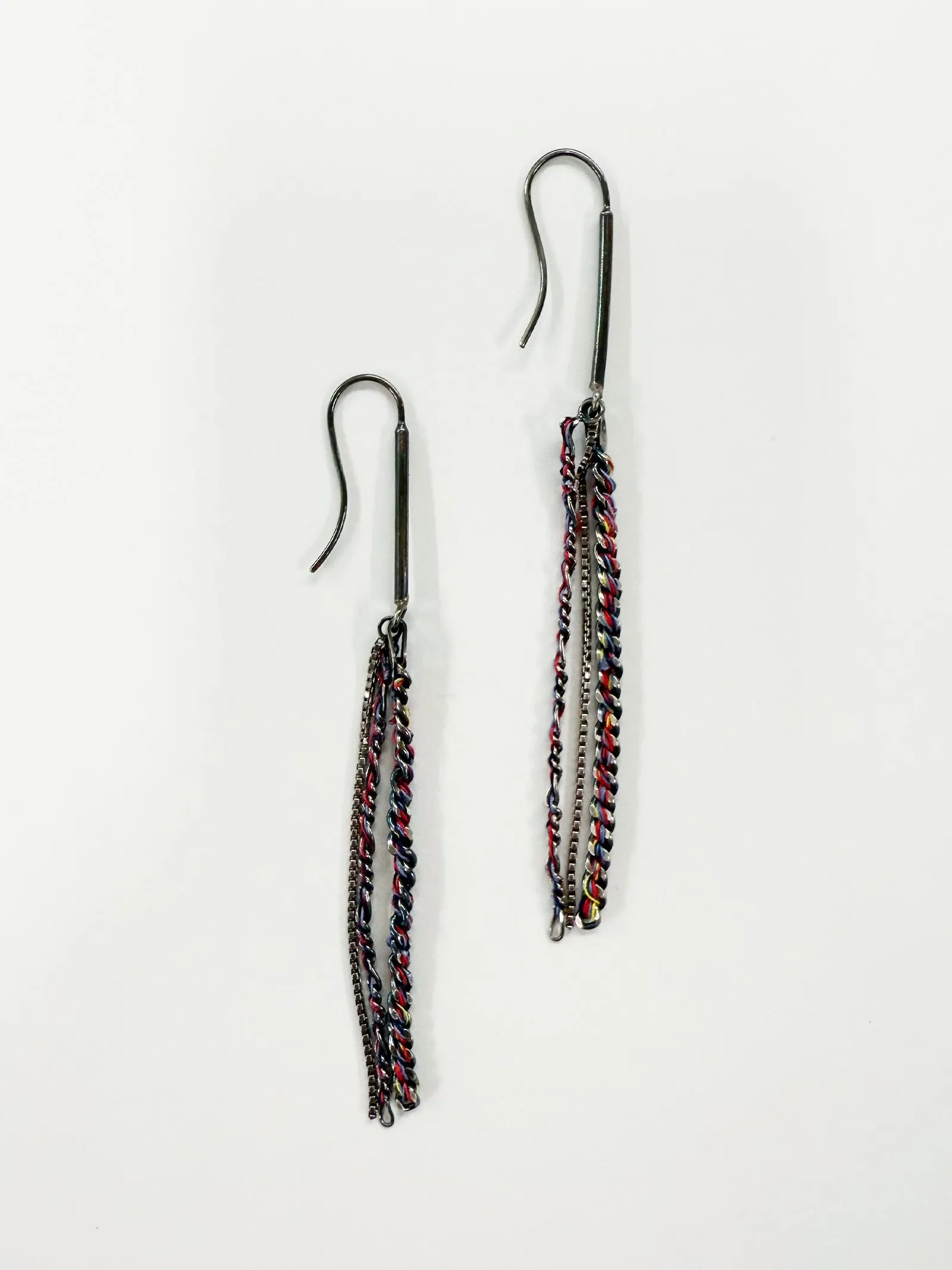 6397 x Alyssa Norton Multi-Color Silk Embroidered Chain Earrings sold by 6397