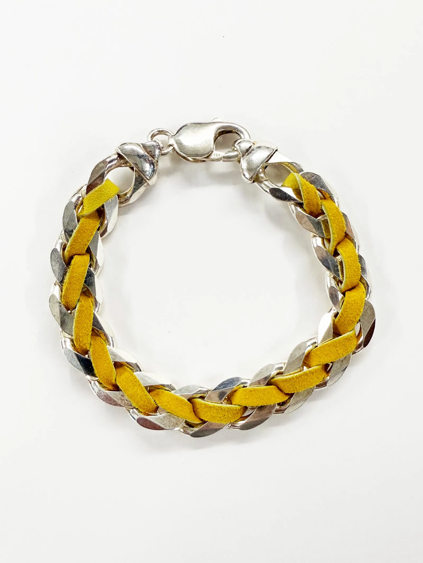 6397 x Alyssa Norton Yellow Leather Embroidered Bracelet sold by 6397