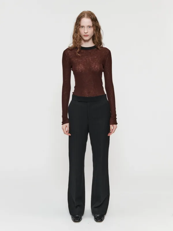 Flat Front Trouser Black made by 6397