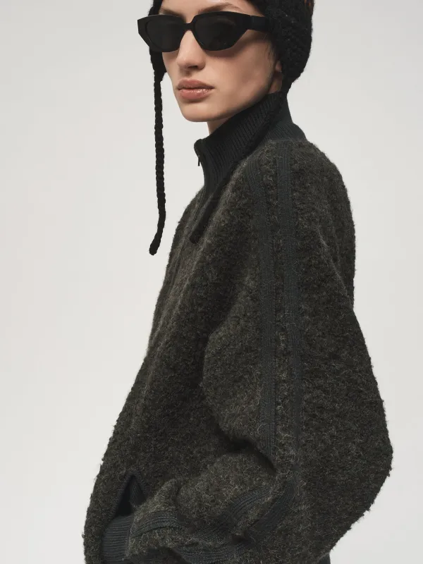 Track Zip Up Sweater Mud made by 6397