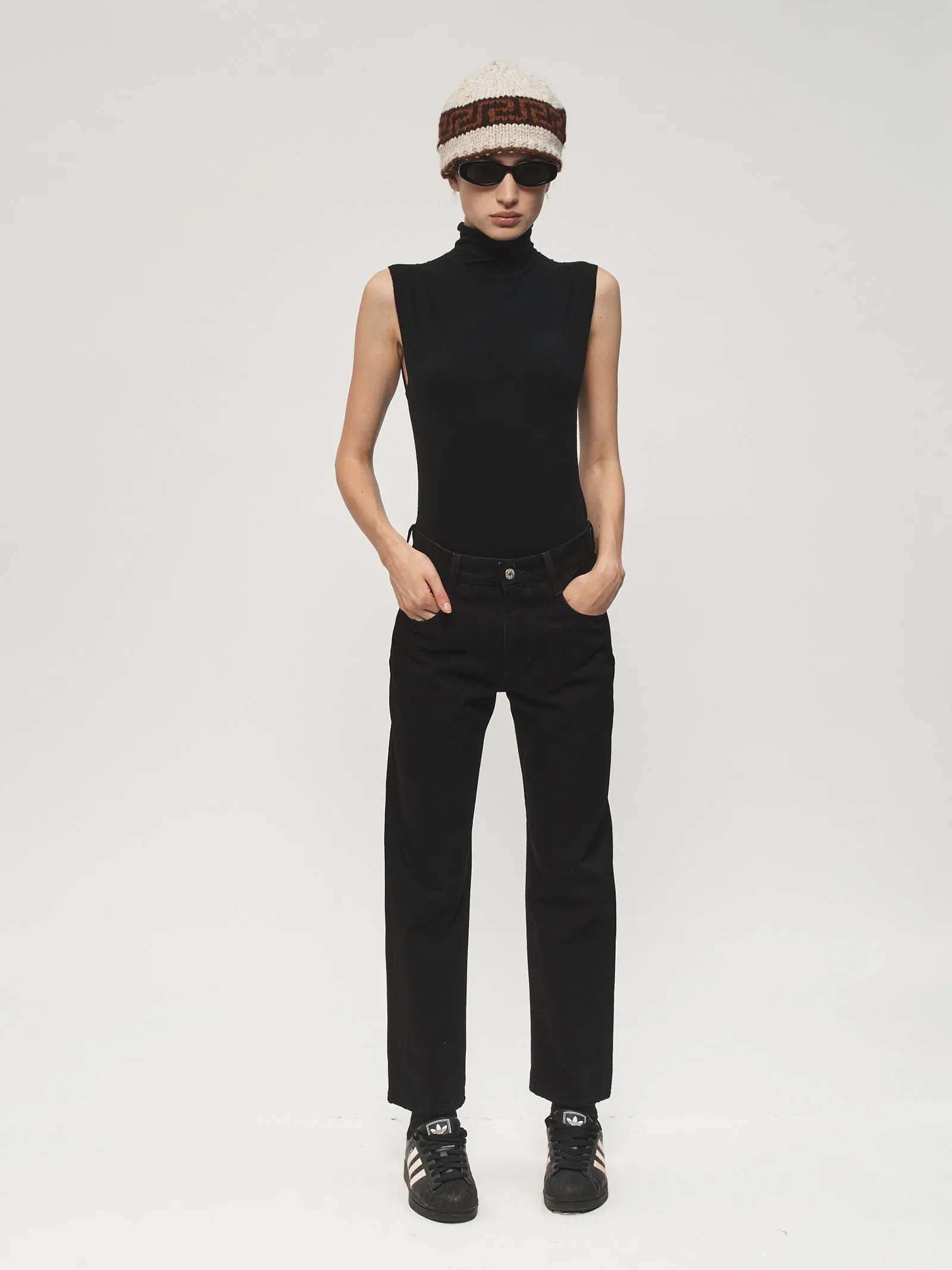 Roll Neck Tank Black sold by 6397