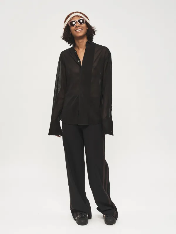 Micro Pleat Formal Shirt Black made by 6397