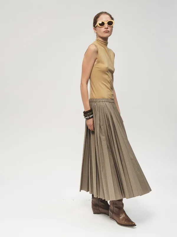 Pull-On Pleated Skirt Plaid made by 6397