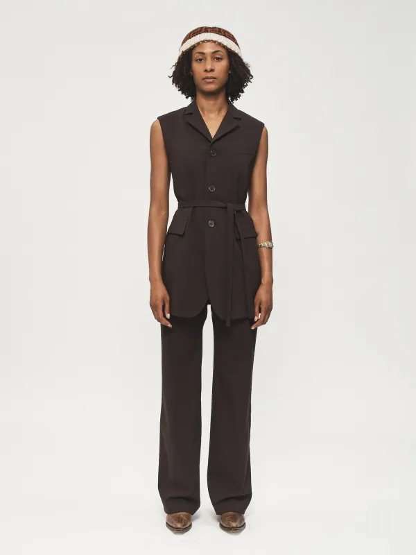 Sleeveless Blazer Brown made by 6397