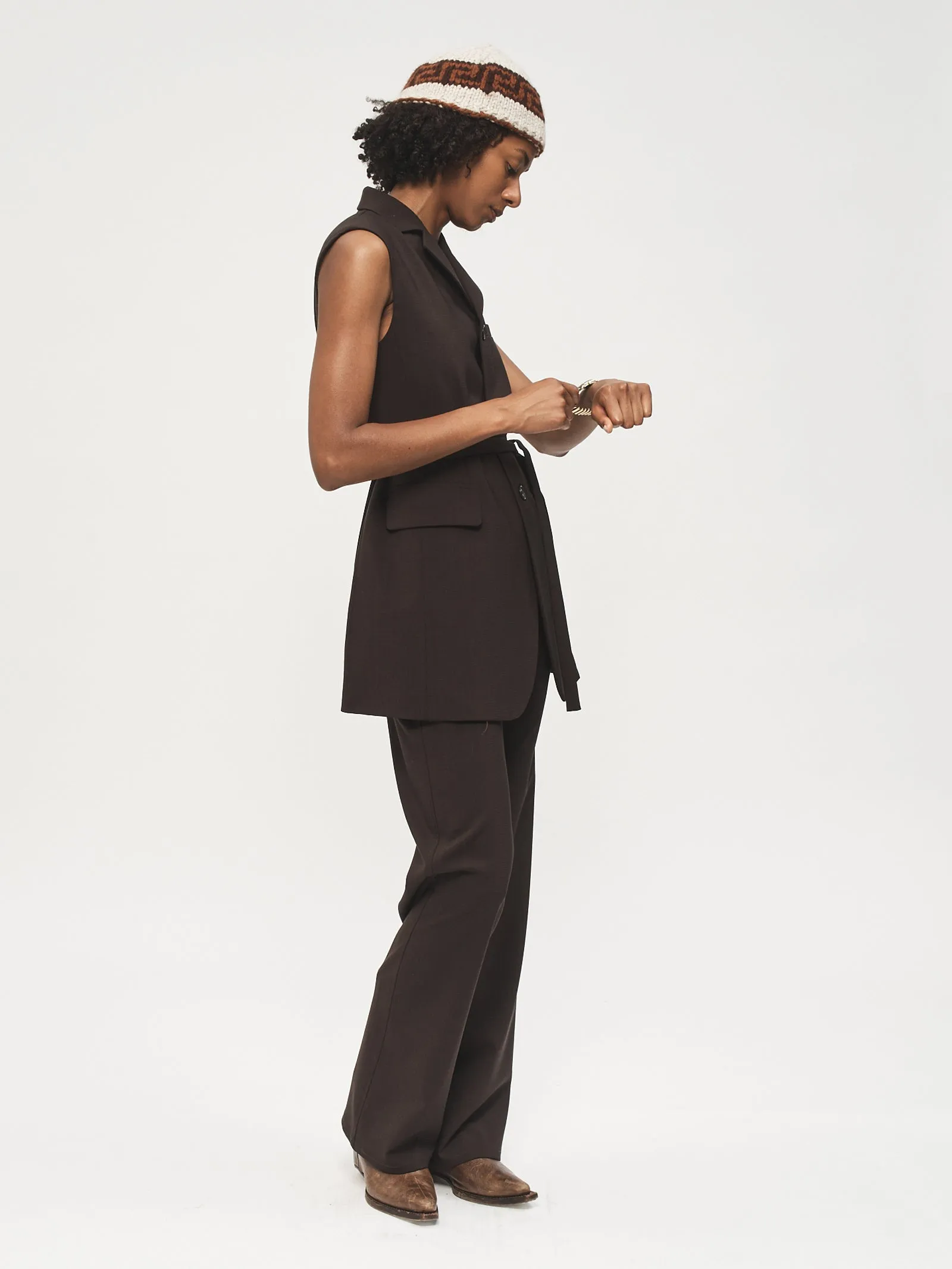 Sleeveless Blazer Brown sold by 6397 product image thumbnail 4