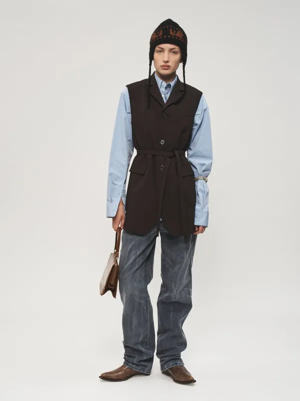 Sleeveless Blazer Charcoal made by 6397