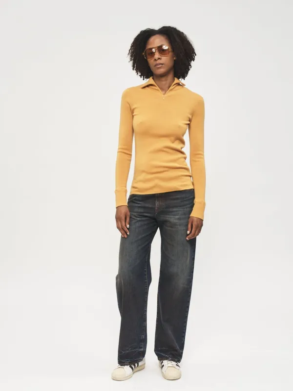 Quarter Zip Turtleneck Marigold made by 6397