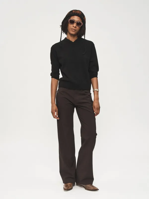 Elbow V Neck Black made by 6397