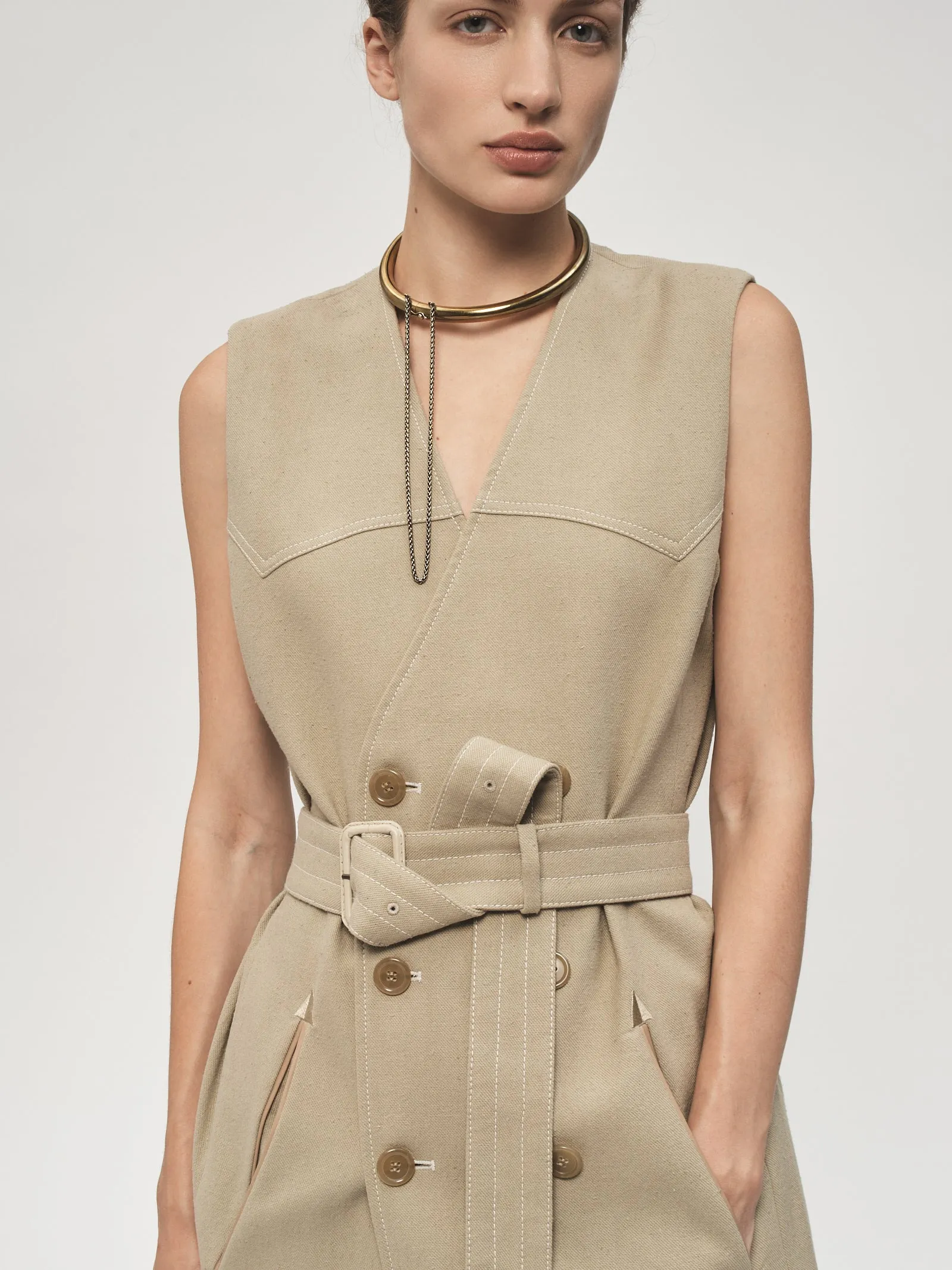 DB Belted Dress Sand sold by 6397