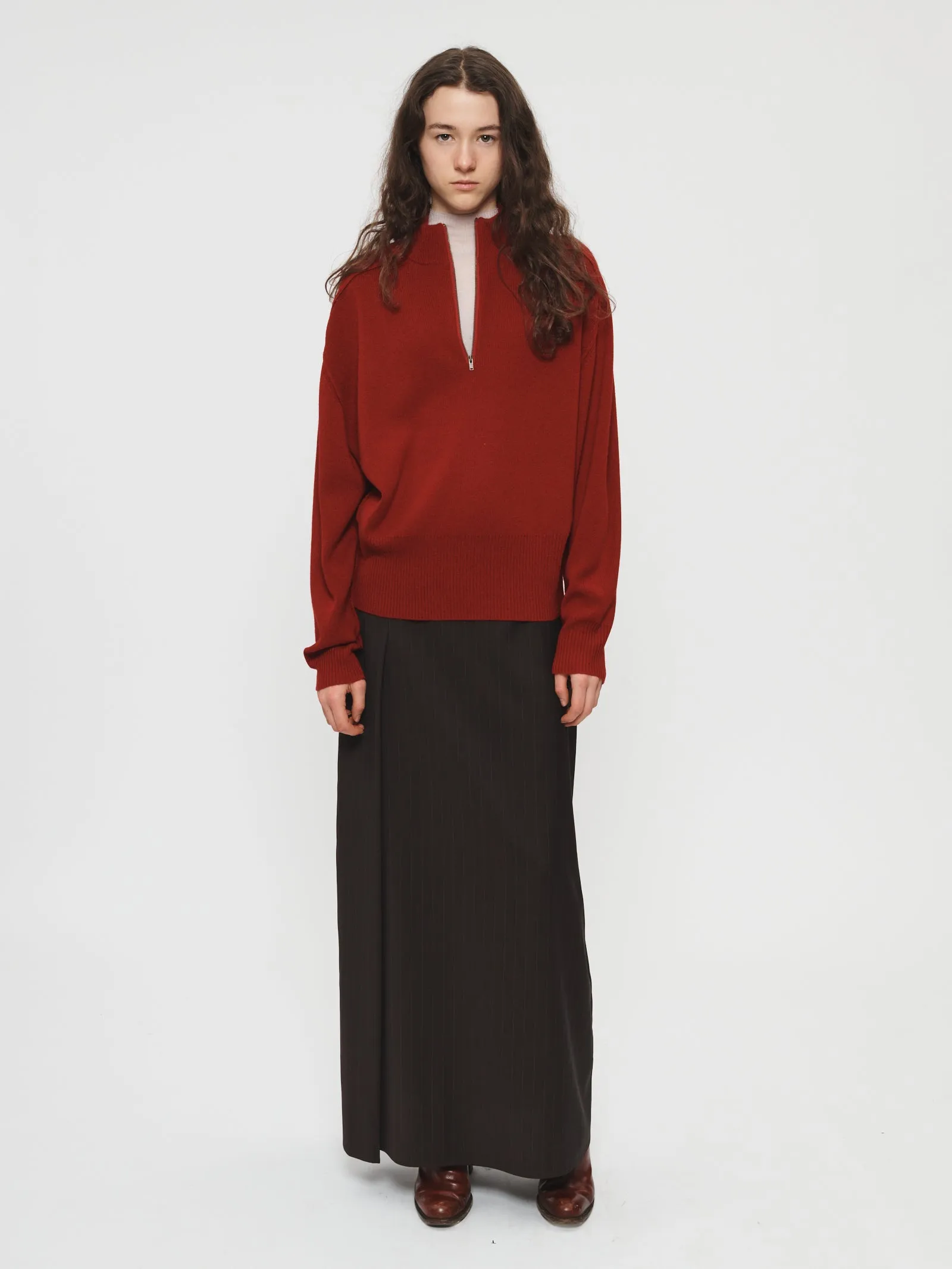 Half Zip Saddle Sweater Ruby sold by 6397