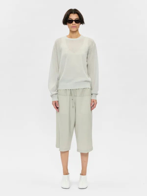 Sheer Crew Neck Sweater Stone sold by 6397