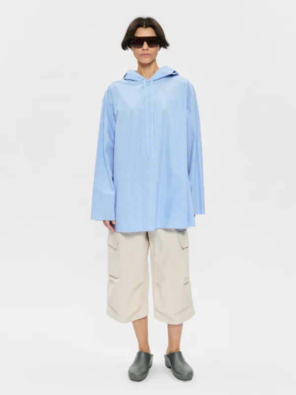 Hooded Shirt Blue Stripe made by 6397