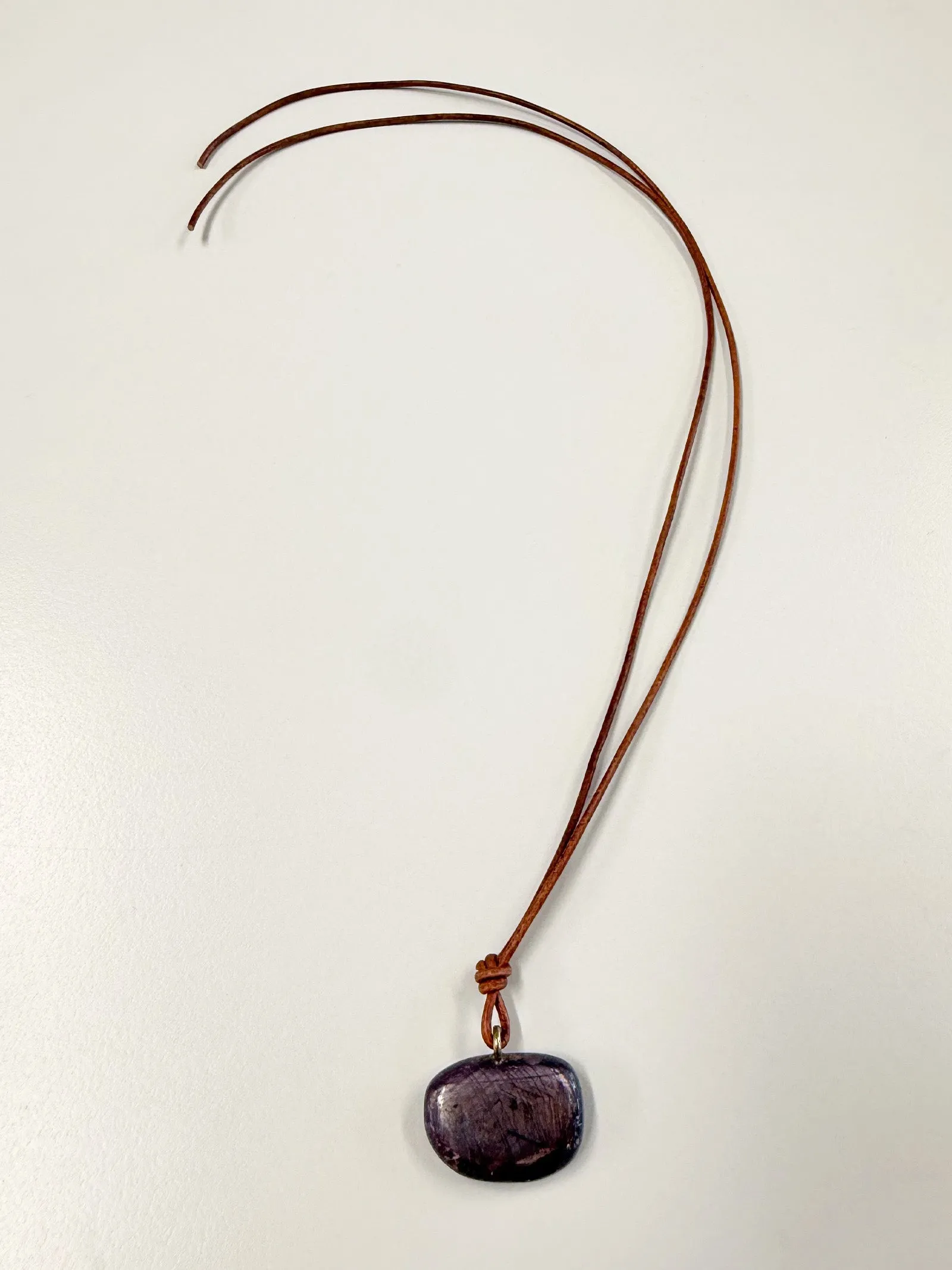Star Ruby Pebble on Leather Cord - Matthew Swope Jewelry sold by 6397