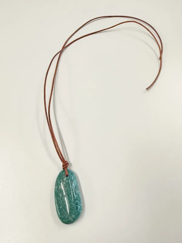 Aventurine on Leather Cord - Matthew Swope Jewelry made by 6397