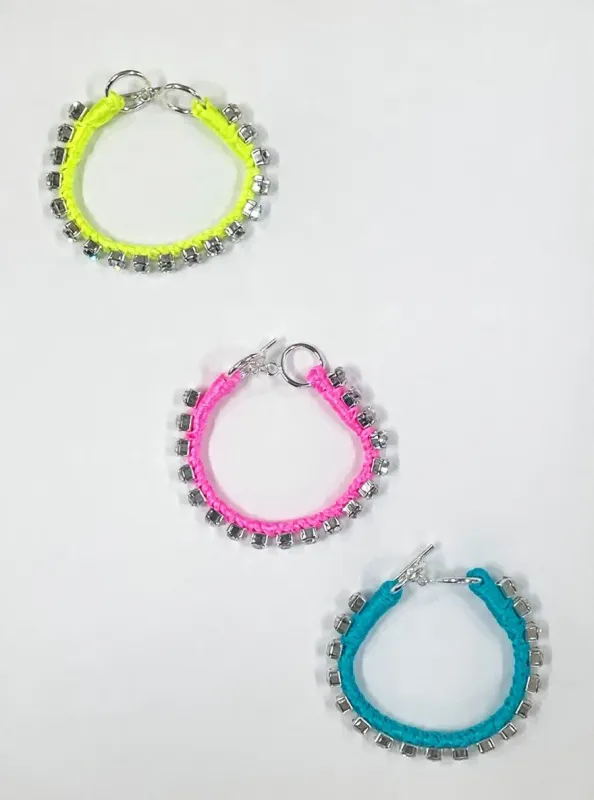 6397 x Alyssa Norton Rhinestone and Neon Embroidery Bracelets made by 6397