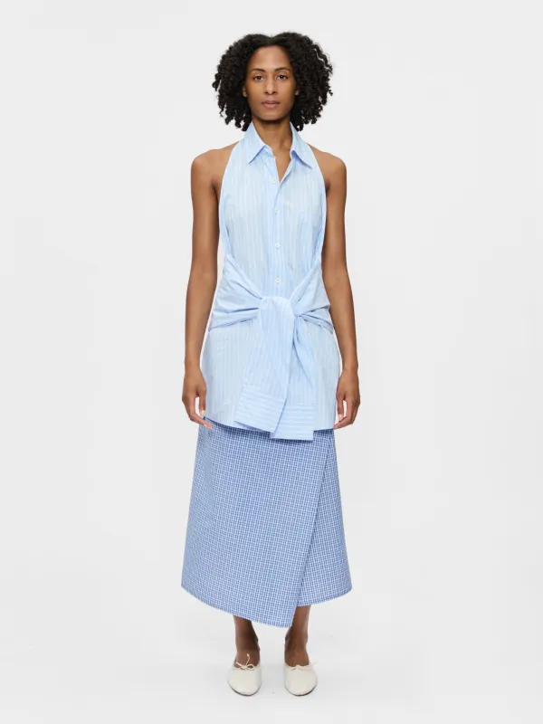 Halter Shirt Blue Stripe made by 6397